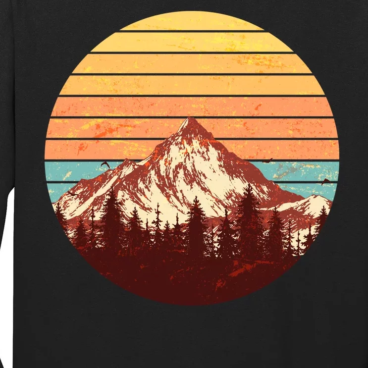 Retro Nature Mountains Long Sleeve Shirt