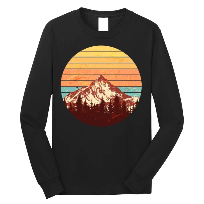 Retro Nature Mountains Long Sleeve Shirt