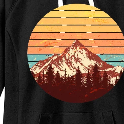 Retro Nature Mountains Women's Fleece Hoodie