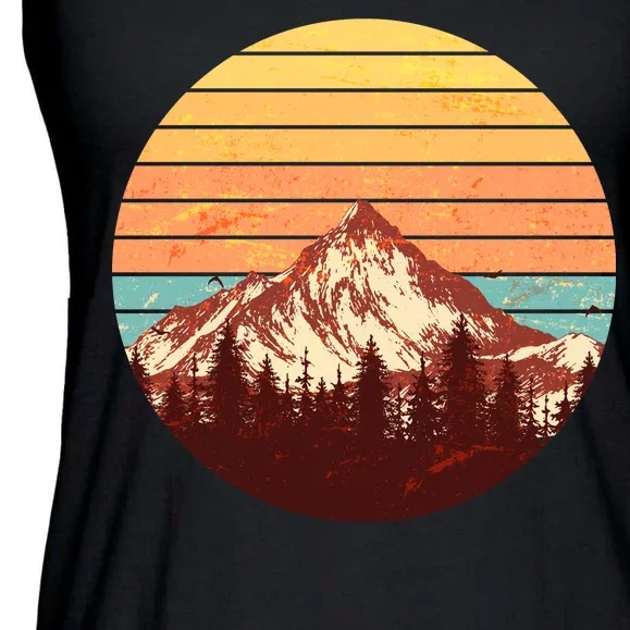 Retro Nature Mountains Ladies Essential Flowy Tank