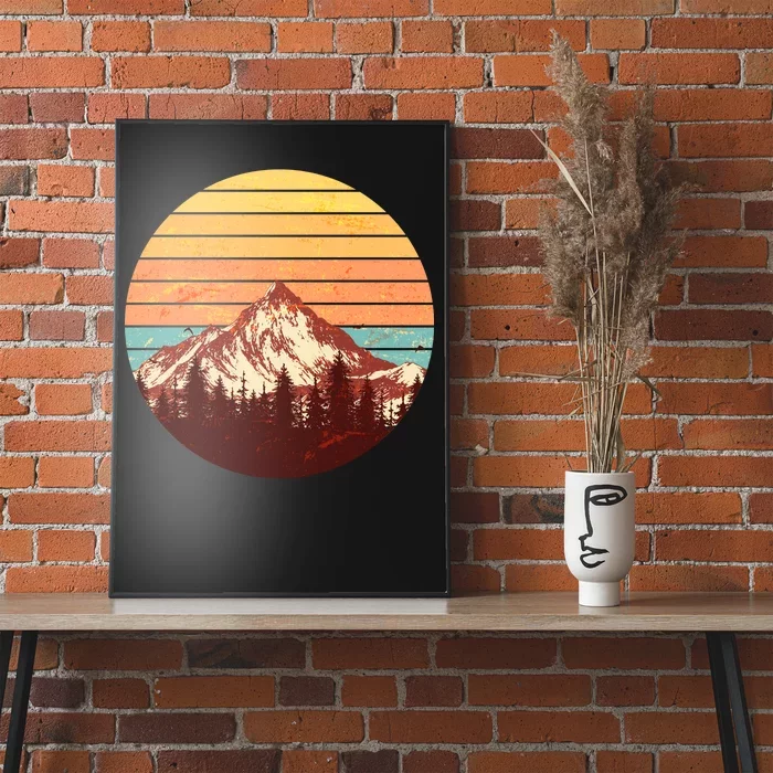 Retro Nature Mountains Poster