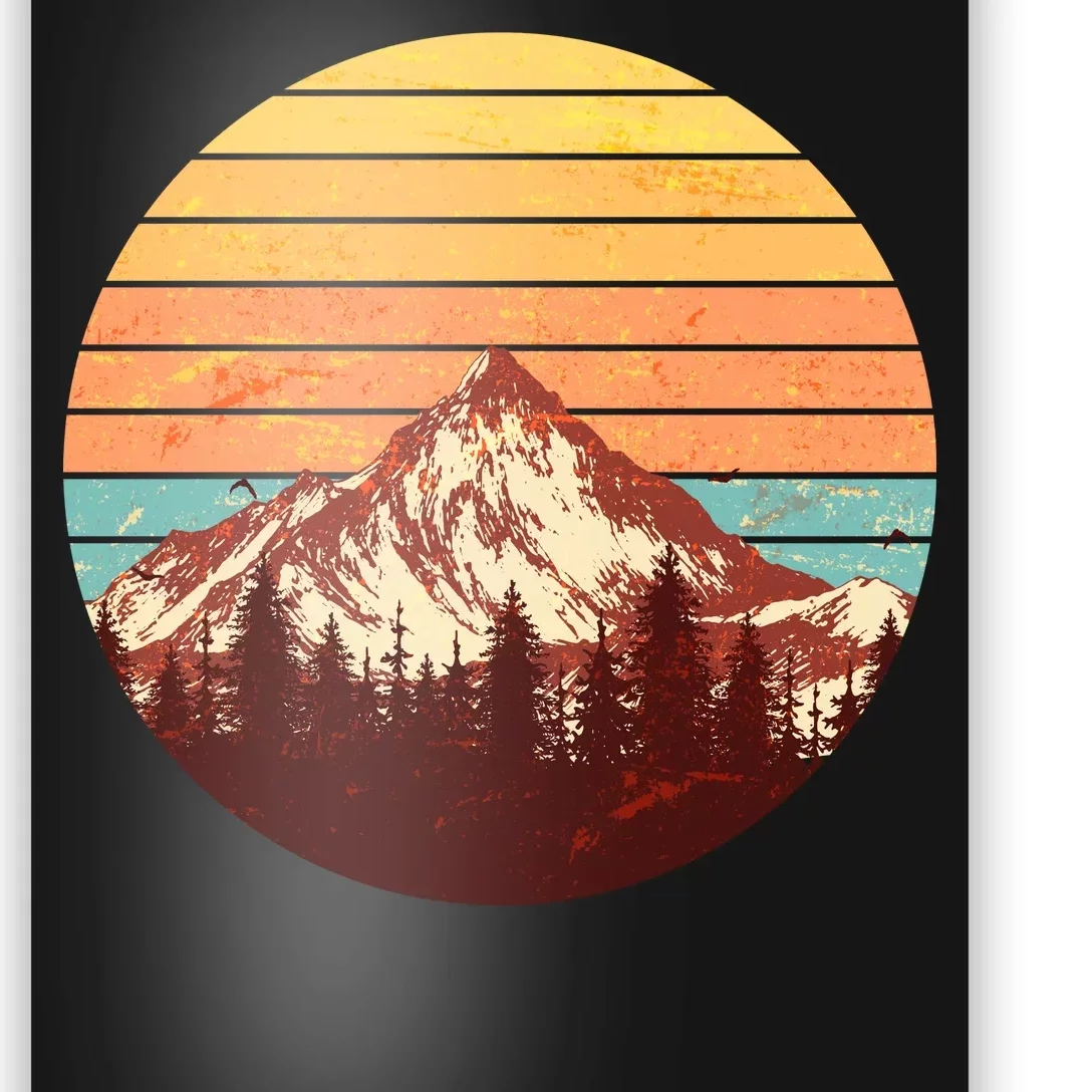 Retro Nature Mountains Poster