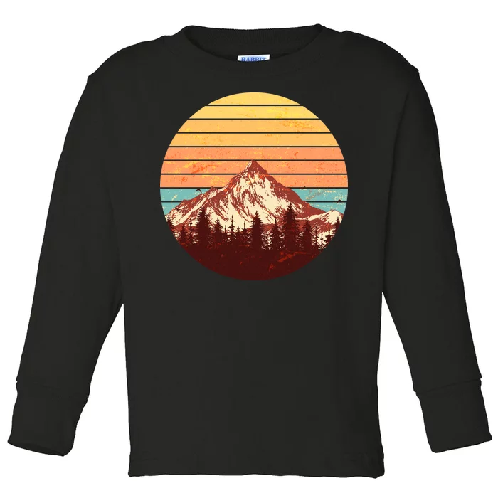 Retro Nature Mountains Toddler Long Sleeve Shirt