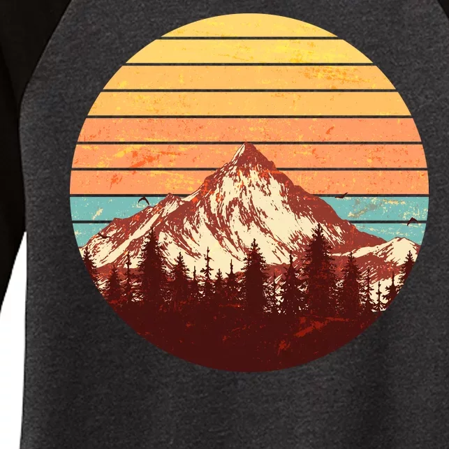 Retro Nature Mountains Women's Tri-Blend 3/4-Sleeve Raglan Shirt