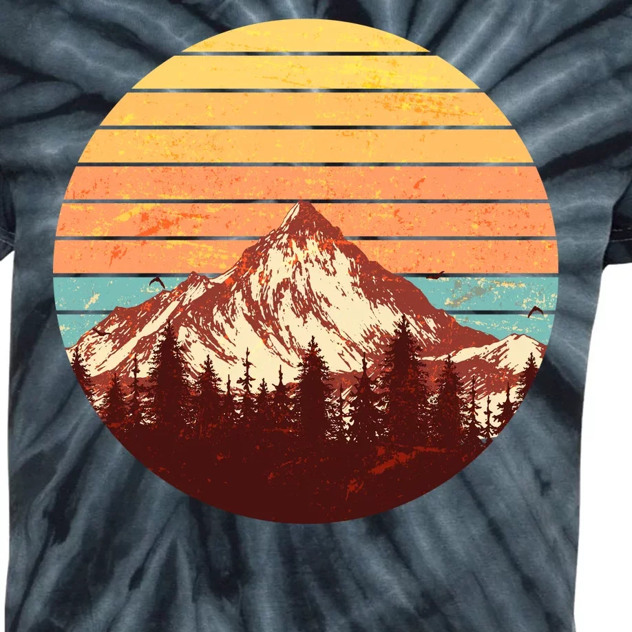 Retro Nature Mountains Kids Tie-Dye T-Shirt