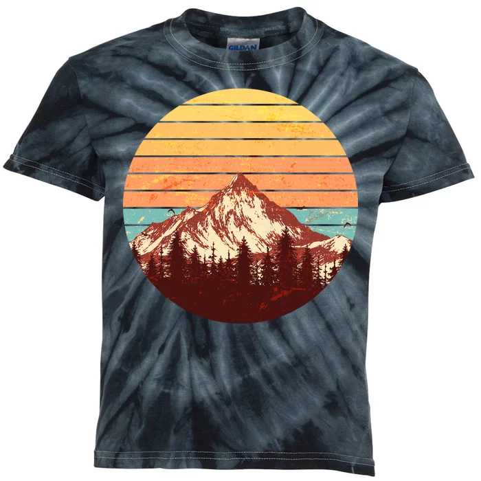 Retro Nature Mountains Kids Tie-Dye T-Shirt