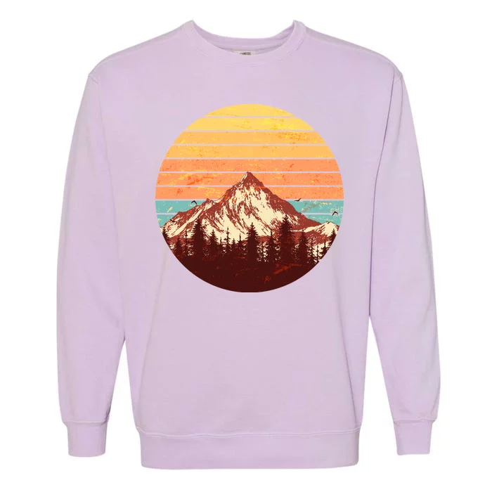 Retro Nature Mountains Garment-Dyed Sweatshirt