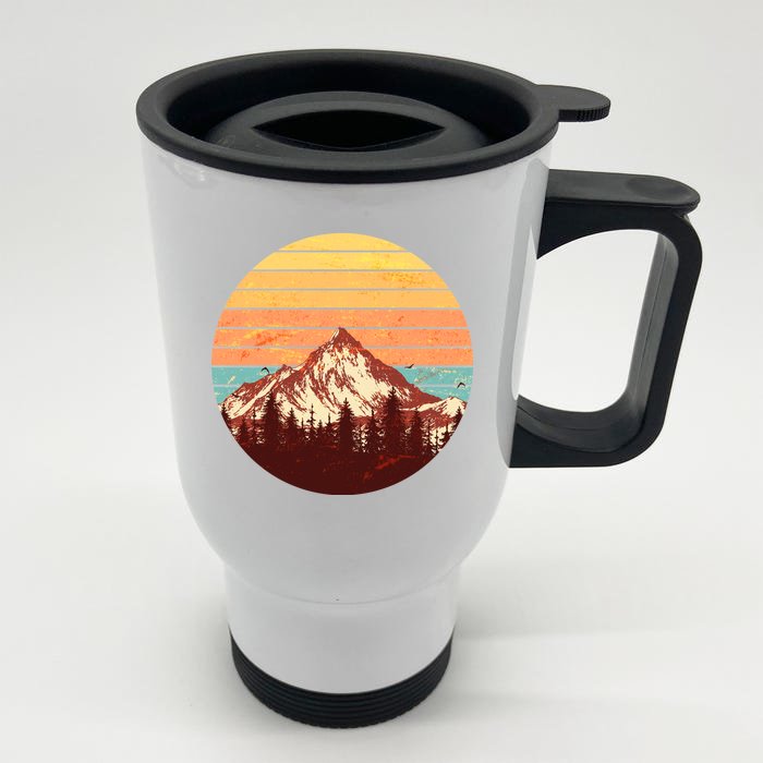 Retro Nature Mountains Front & Back Stainless Steel Travel Mug