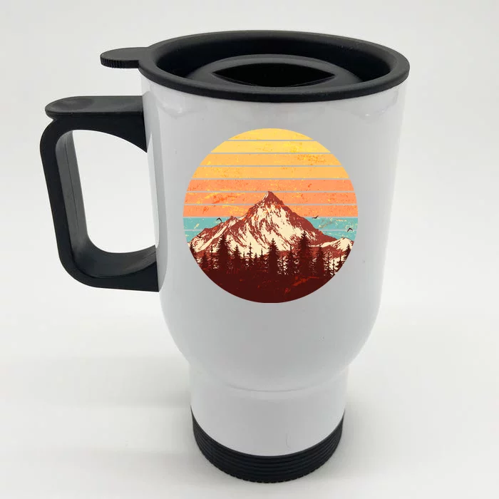 Retro Nature Mountains Front & Back Stainless Steel Travel Mug