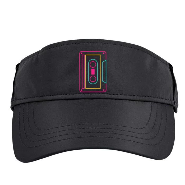 Retro Neon Cassette Tape Adult Drive Performance Visor