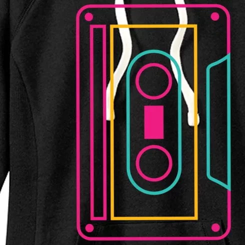 Retro Neon Cassette Tape Women's Fleece Hoodie