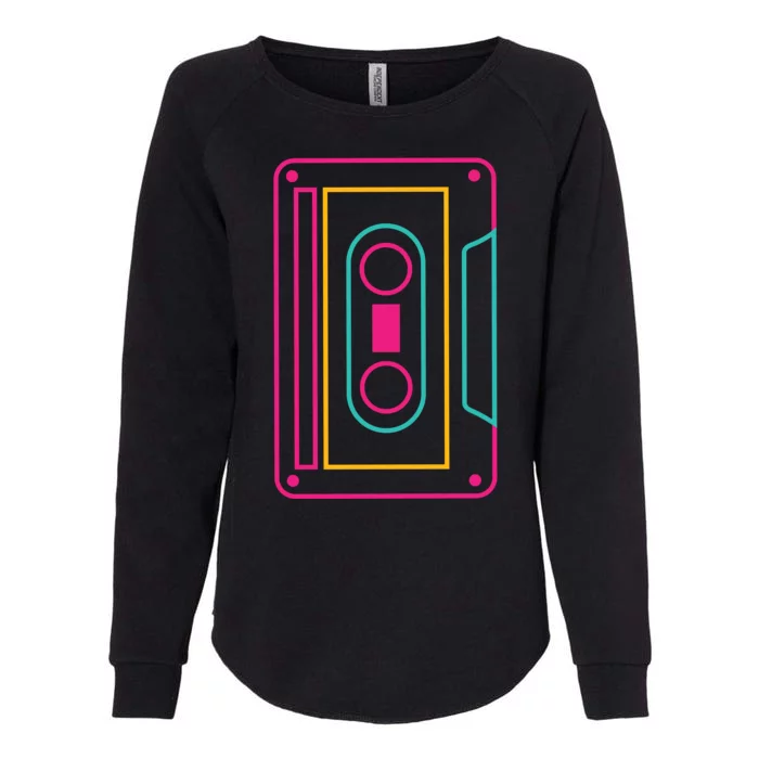 Retro Neon Cassette Tape Womens California Wash Sweatshirt