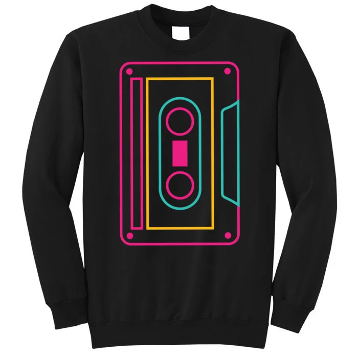 Retro Neon Cassette Tape Tall Sweatshirt