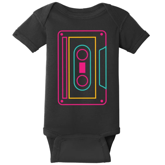 Retro Neon Cassette Tape Baby Bodysuit