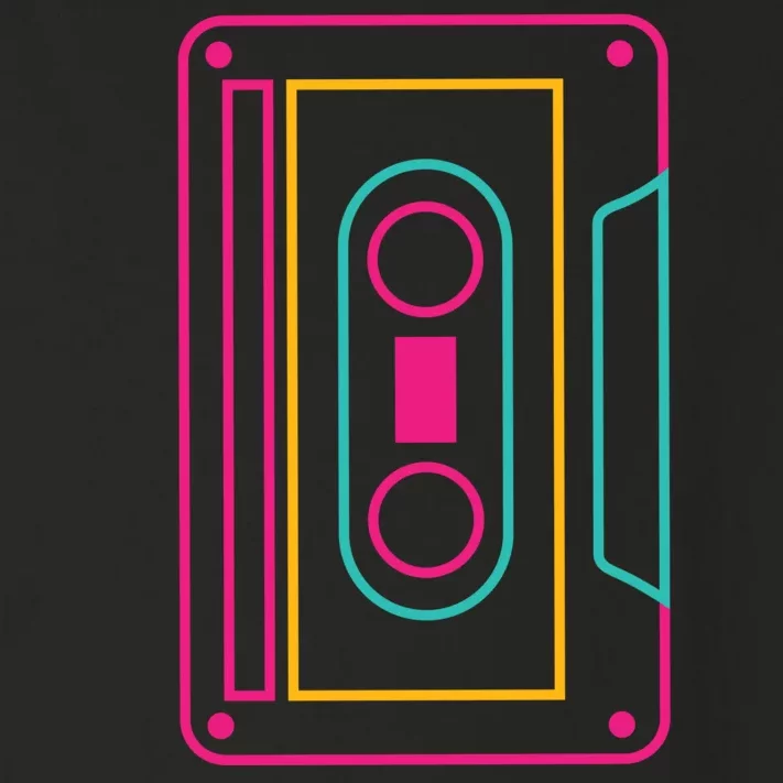 Retro Neon Cassette Tape Toddler Long Sleeve Shirt