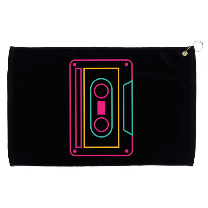 Retro Neon Cassette Tape Grommeted Golf Towel