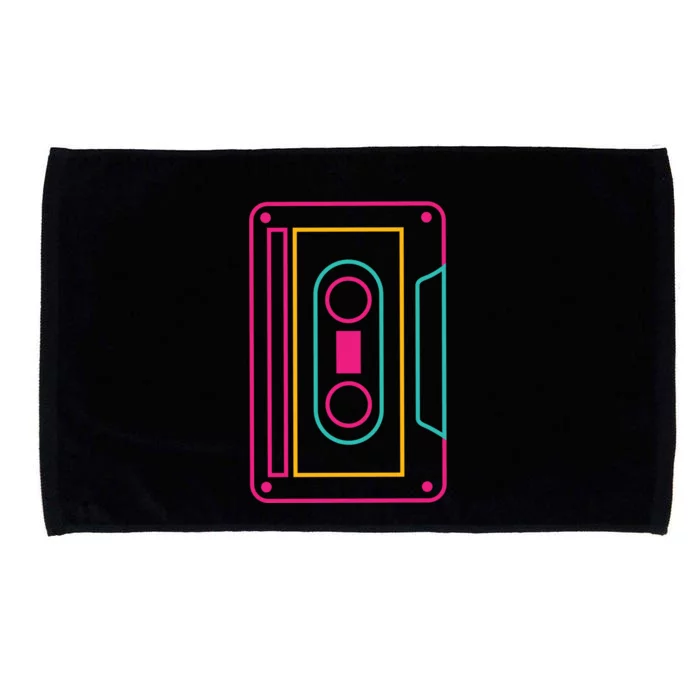 Retro Neon Cassette Tape Microfiber Hand Towel