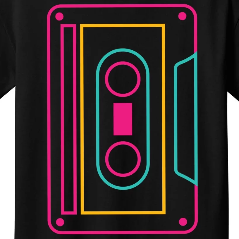 Retro Neon Cassette Tape Kids T-Shirt