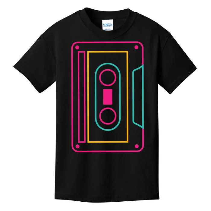 Retro Neon Cassette Tape Kids T-Shirt