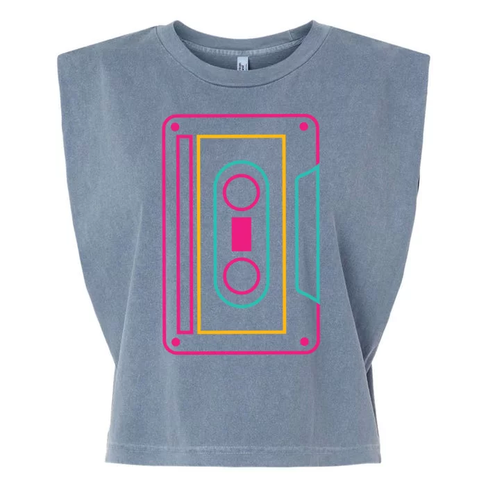 Retro Neon Cassette Tape Garment-Dyed Women's Muscle Tee