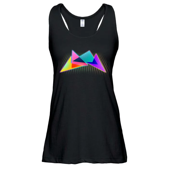 Retro Neon Geometric Ladies Essential Flowy Tank