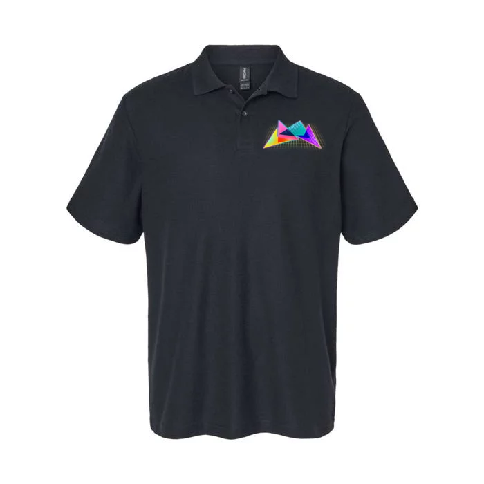 Retro Neon Geometric Softstyle Adult Sport Polo