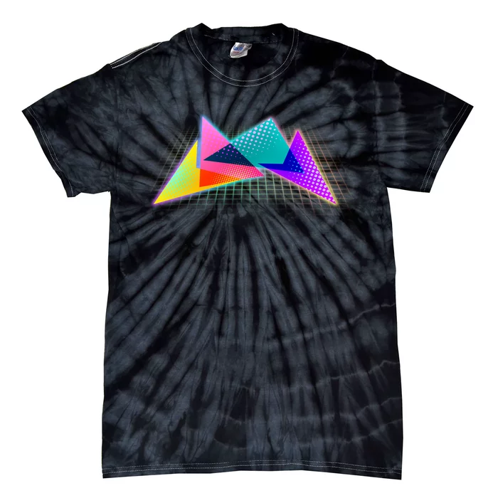 Retro Neon Geometric Tie-Dye T-Shirt