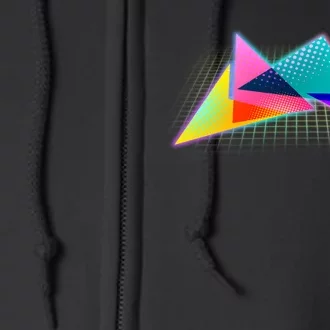 Retro Neon Geometric Full Zip Hoodie