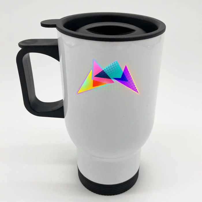 Retro Neon Geometric Front & Back Stainless Steel Travel Mug