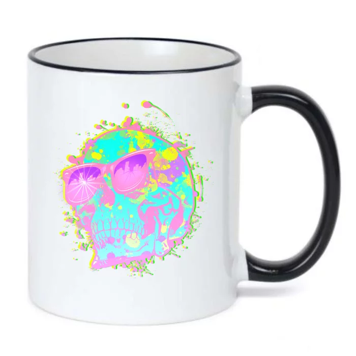 Retro Neon Skull Black Color Changing Mug