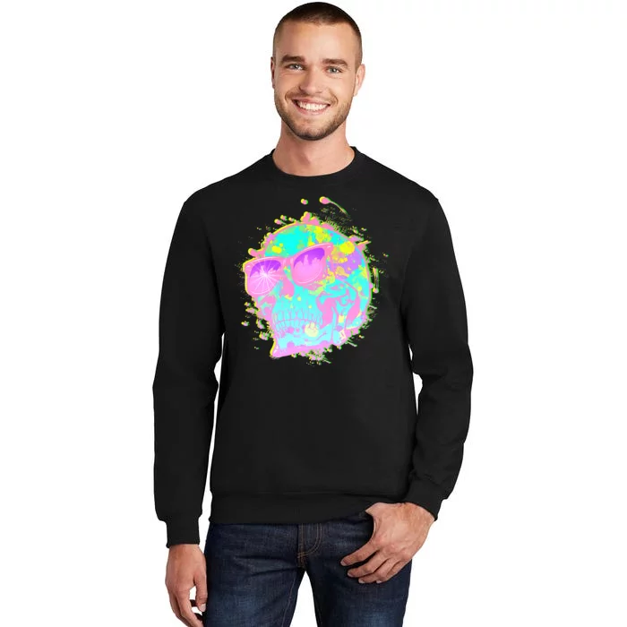 Retro Neon Skull Tall Sweatshirt