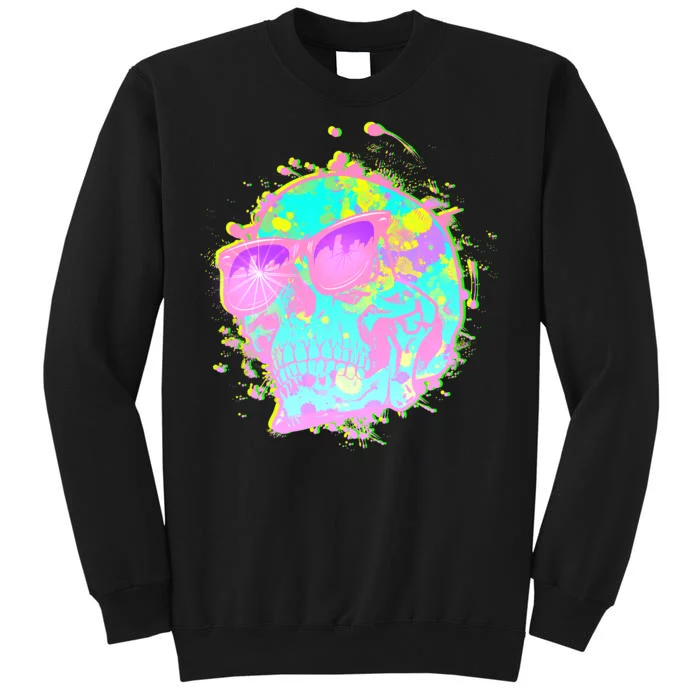 Retro Neon Skull Tall Sweatshirt