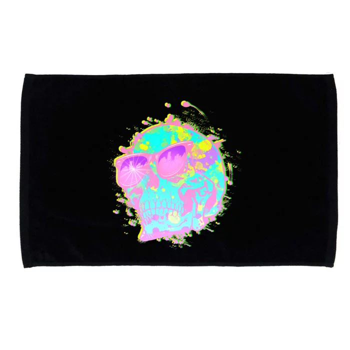 Retro Neon Skull Microfiber Hand Towel