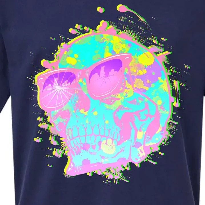 Retro Neon Skull Sueded Cloud Jersey T-Shirt