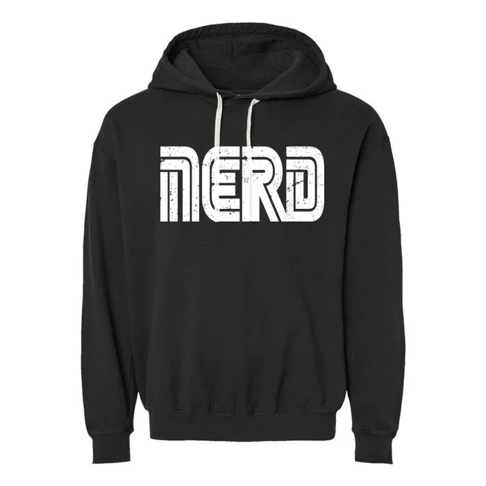 Retro Nerd Gamer Logo Garment-Dyed Fleece Hoodie