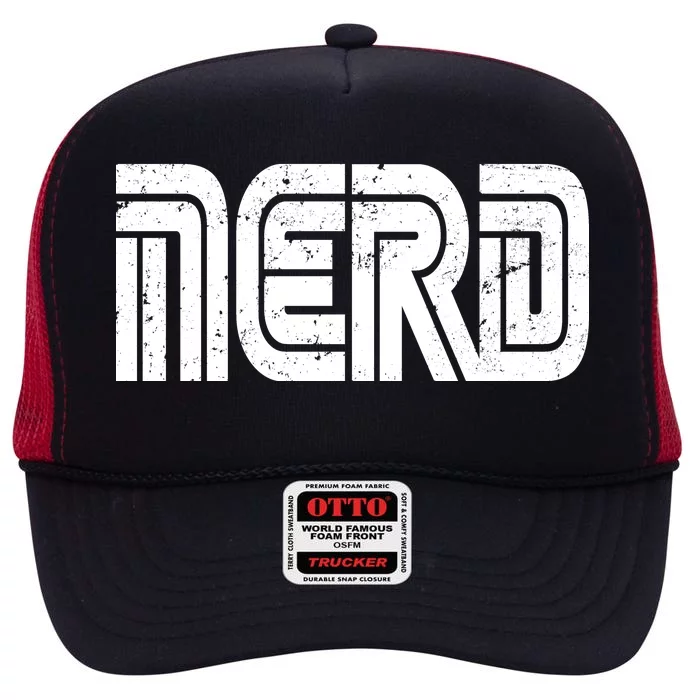 Retro Nerd Gamer Logo High Crown Mesh Trucker Hat