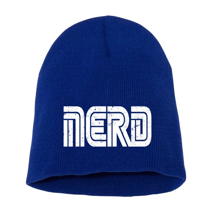 Retro Nerd Gamer Logo Short Acrylic Beanie