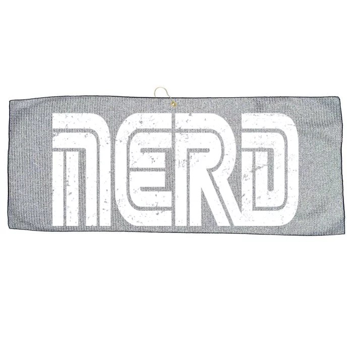 Retro Nerd Gamer Logo Large Microfiber Waffle Golf Towel