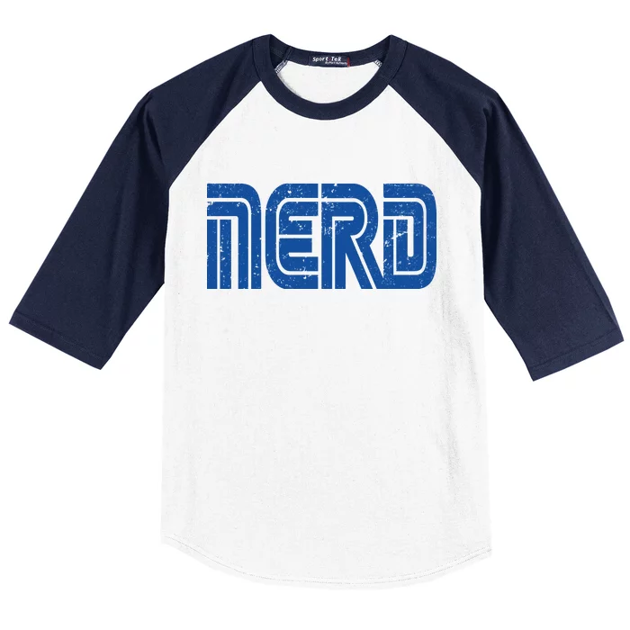 Retro Nerd Gamer Logo Baseball Sleeve Shirt