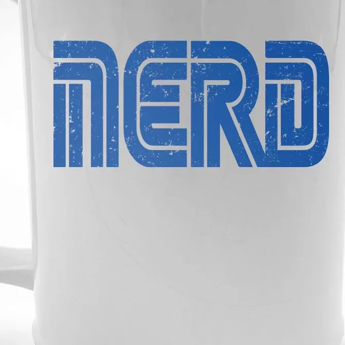 Retro Nerd Gamer Logo Front & Back Beer Stein