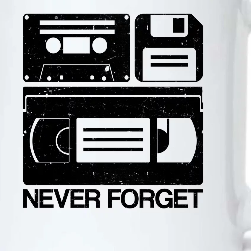 Retro Never Forget Cassette Floppy Disk VHS Tape Black Color Changing Mug