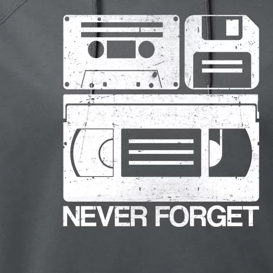 Retro Never Forget Cassette Floppy Disk VHS Tape Performance Fleece Hoodie