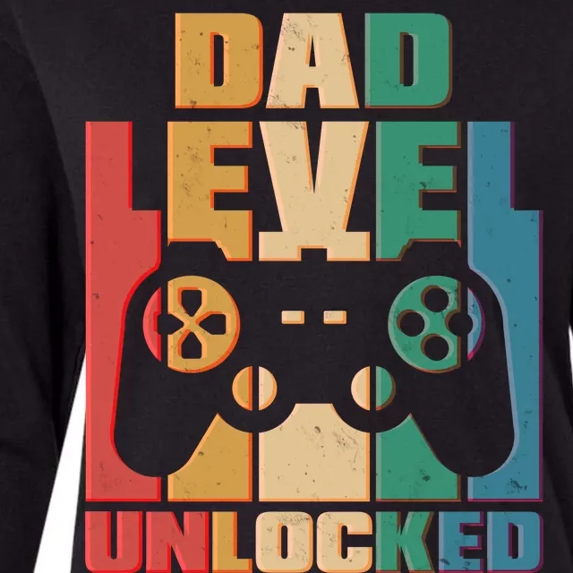 Retro New Dad Level Unlocked Video Gamer Womens Cotton Relaxed Long Sleeve T-Shirt