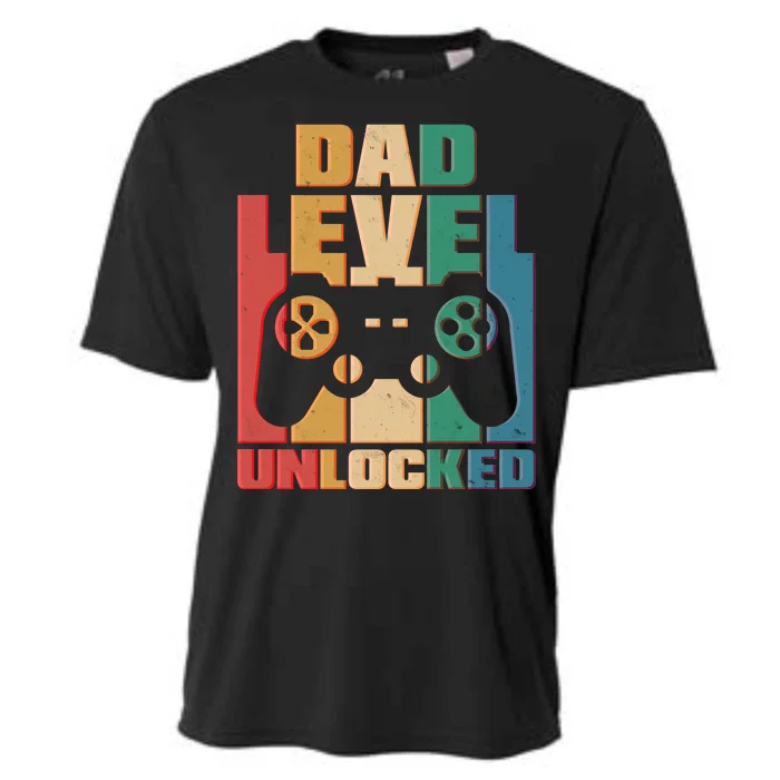 Retro New Dad Level Unlocked Video Gamer Cooling Performance Crew T-Shirt