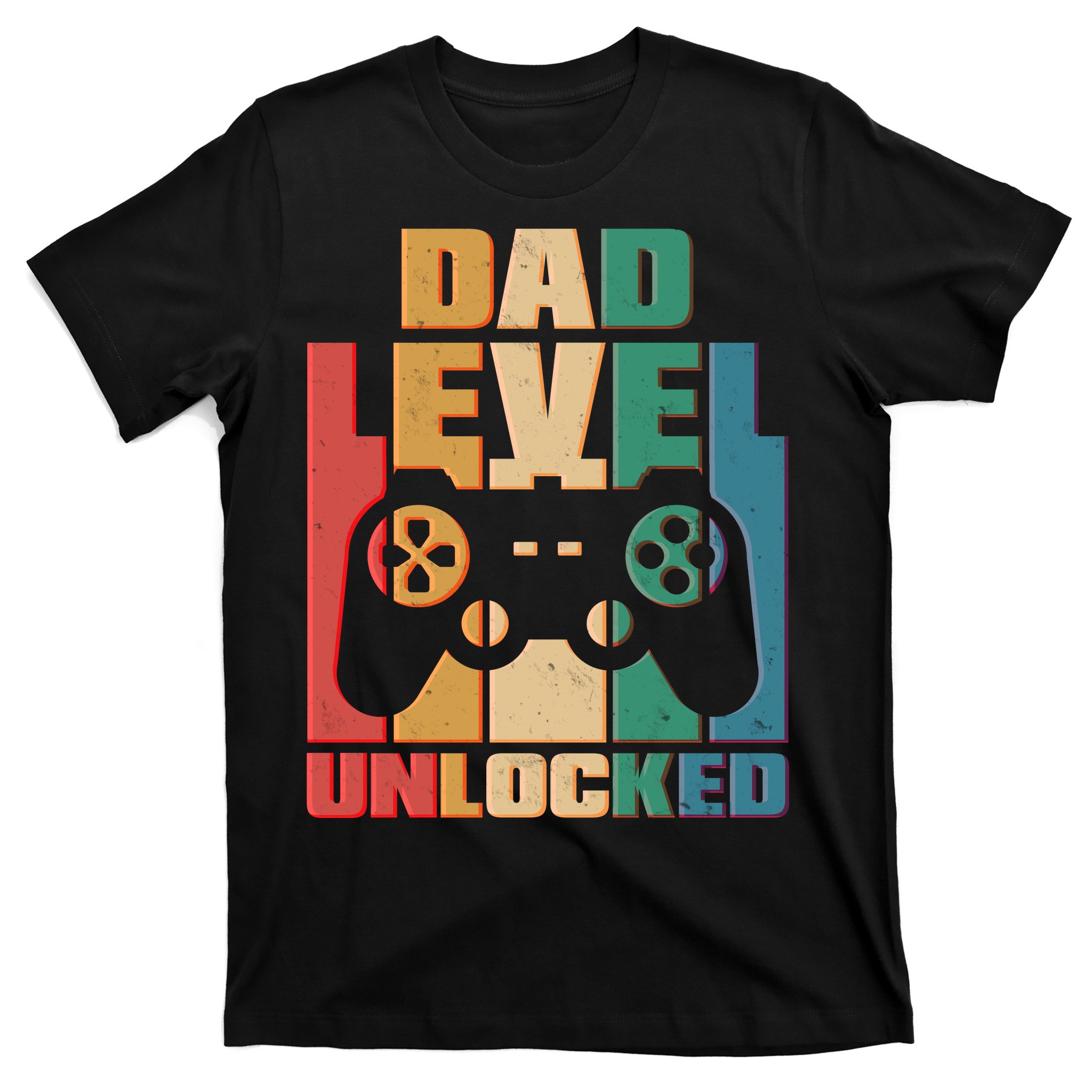 New Dad T-Shirt Gamer Father Shirt Dad Level Unlocked Tee Gift for Fathers Navy Blue