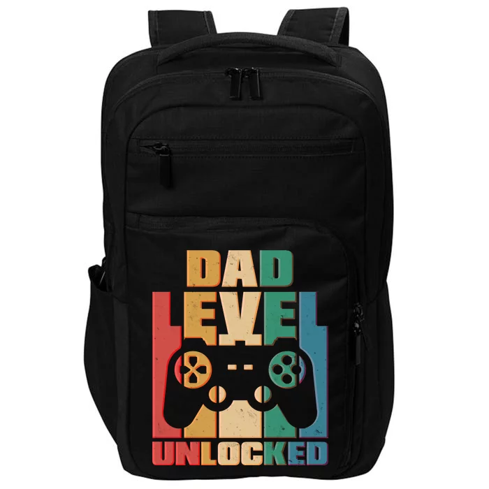 Retro New Dad Level Unlocked Video Gamer Impact Tech Backpack