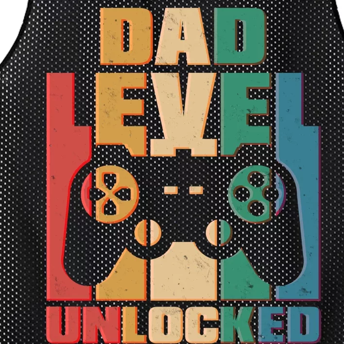 Retro New Dad Level Unlocked Video Gamer Mesh Reversible Basketball Jersey Tank