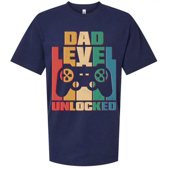 Retro New Dad Level Unlocked Video Gamer Sueded Cloud Jersey T-Shirt