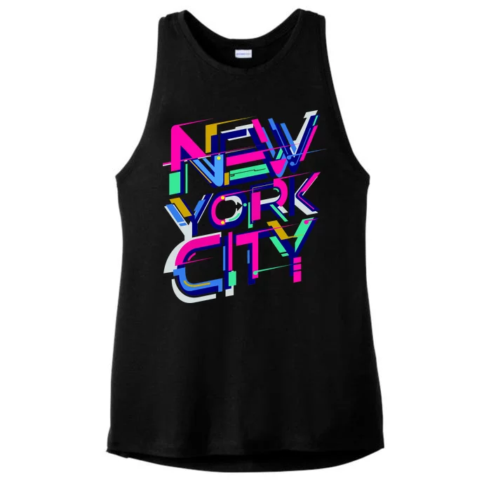 Retro New York City Ladies Tri-Blend Wicking Tank