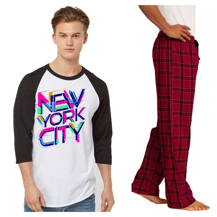 Retro New York City Raglan Sleeve Pajama Set